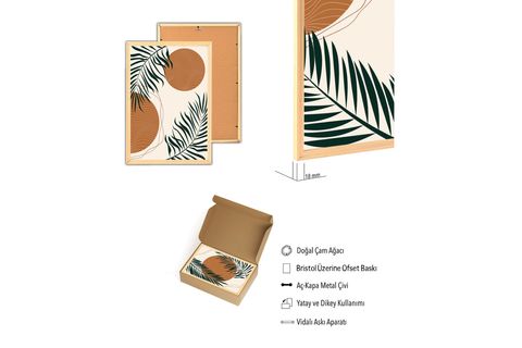 PREMİUM AHŞAP ÇERÇEVELİ ÜÇLÜ İSKANDİNAV BOHEM TABLO SETİ, SET9, 70X50