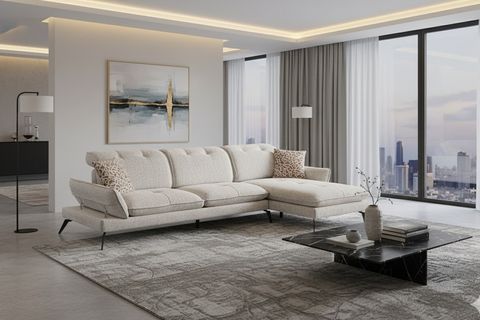 COSY KÖŞE KOLTUK, METAL AYAK, SAĞ KÖŞE, KIRIK BEYAZ