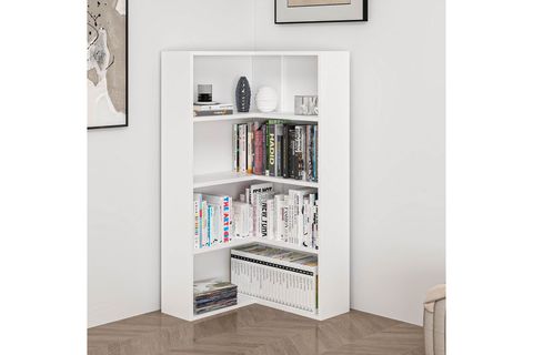 ADEL KÖŞE KİTAPLIK, BEYAZ, 3 RAFLI