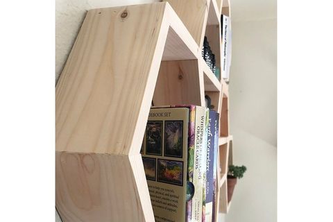 DEKORJİNAL MASİF AHŞAP ALTIGEN RAF SETİ, 6 PARÇA, BEJ, RAF252