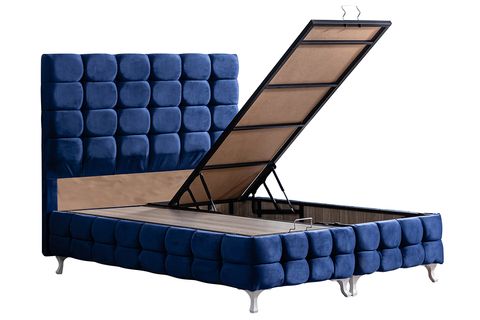 DUKE LUX NEW BAZA BAŞLIK VE DELUXE YATAK SETİ, LACİVERT, 90X190