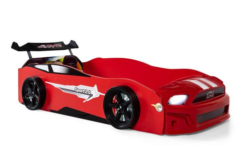 MUSTANG ARABALI YATAK SPORT IŞIKLI YATAK, KIRMIZI