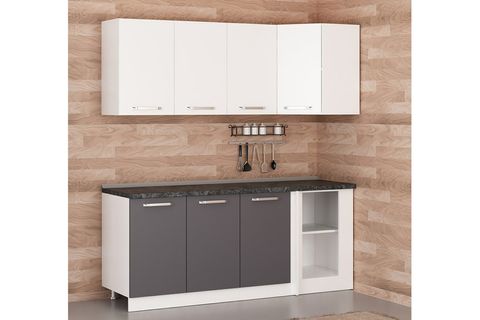 MİNAR 195CM KÖŞE MUTFAK DOLABI BEYAZ ANTRASİT K195A1