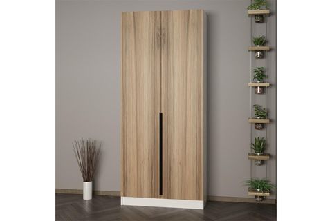 KALE 210 CM 2 KAPAKLI 2B RAF PORTMANTO, BEYAZ DORE PLUS