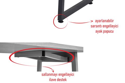 BİGA SABİT MDF METAL AYAK ÇALIŞMA OFİS MASASI 60X90 CM