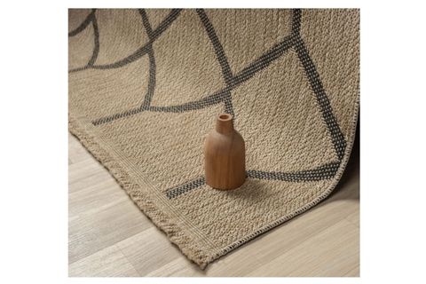 QUEEN SERİSİ JÜT HASIR GÖRÜNÜMLÜ DOKUMA MAKİNE HALISI, SIYAH, 160X250, 669