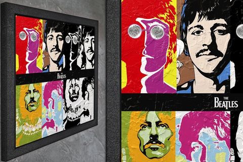 AHŞAP YAĞLI BOYA DOKULU TABLO, BEATLES