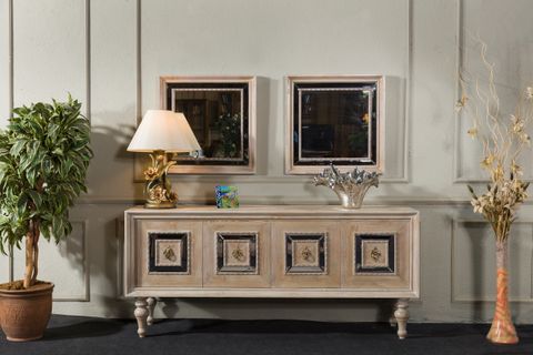 Konsol, Beyaz Eskitme, 4 Kapaklı