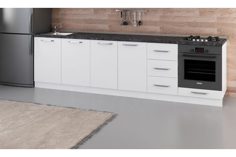 MİNAR 295 CM MUTFAK DOLABI BEYAZ 295-B3-ALT MODÜL