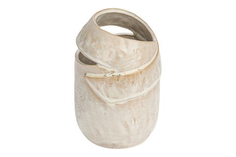 KREM BEYAZ ORGANİK FORMLU KREM VAZO