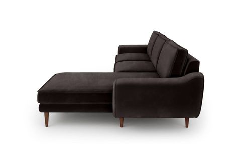 KLEM KADİFE KÖŞE KOLTUK, 280X171, AHŞAP AYAK, KÜL GRİ
