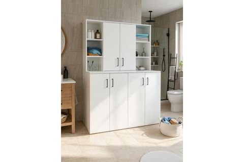 SANDA ÇAMAŞIR VE KURUTMA MAKİNESİ BANYO DOLABI, BEYAZ