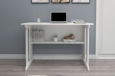 PİLLAR GENİŞ ÇALIŞMA MASASI, BEYAZ, 100X56 CM