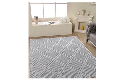 SOHO İSKADİNAV DOKUMA BUKLELİ MAKİNE HALISI, GRİ, 1097, 60X110