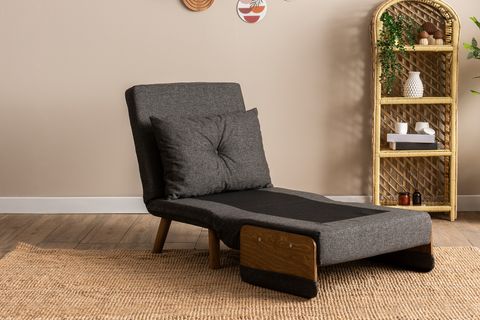 COSMO TEKLİ KATLANIR YATAKLI KOLTUK KETEN, KOYU GRİ