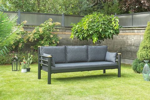 KAPPİS METAL SOFA SEDİR ÜÇLÜ KOLTUK, ANTRASİT, 70X200