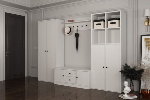 LEONARDO PORTMANTO VESTİYER 273, DOLAPLI, BEYAZ, 230 CM VST1010