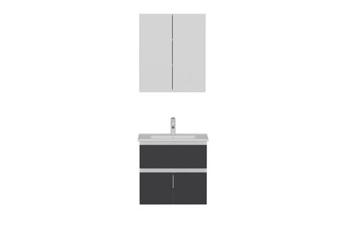NİKA BANYO DOLABI 65CM AS2K1Ç 2K2A ETJ BEYAZ ANTRASİT