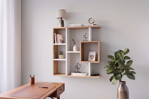ENDA HOME YEGANE ÇİFT KULLANIMLI DUVAR RAFI BEYAZ ÇAM
