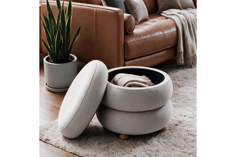 OTTAVİA PUF, SANDIKLI AÇIK GRİ