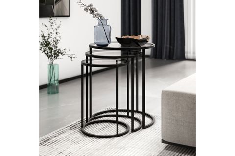 MARSAH HOME ZİGON TAKIMI, SİYAH, ŞEFFAF CAM