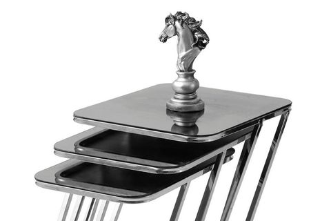 PARİS ZİGON SEHPA, KROM, FÜME