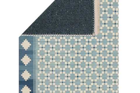 MAVİ GEOMETRİ DOKUMA TABAN HALI, 496 YNG, 100X150 CM