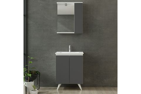 NİKA BANYO DOLABI 65CM AY2K 1K1A ETJ BEYAZ ANTRASİT