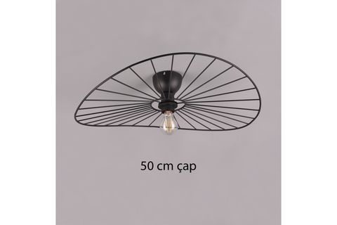 ZEYNEP ENDÜSTRİYEL SİYAH KAFES AVİZE, 50 CM ÇAP