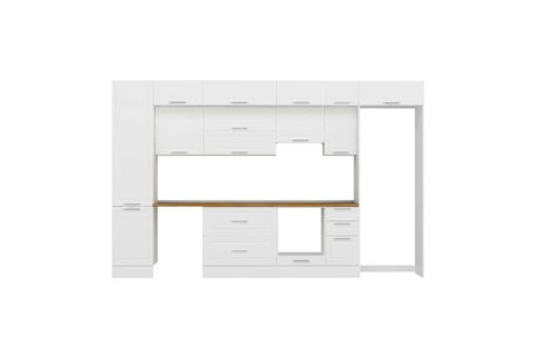 ALVİNKA 380X240 CM KLASİK MEBRAN MUTFAK DOLABI, MBB E90B50S40 1 MEBRAN BEYAZ MDF
