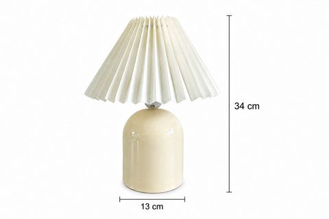 FERAY PİLELİ ABAJUR, KREM, 34 CM