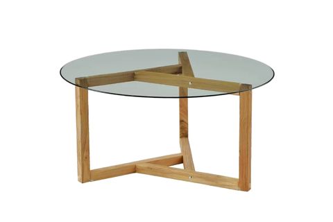 PİETRA ORTA SEHPA, CAM AHŞAP, NATUREL