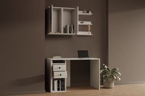 MİMAR TASARIM ÇALIŞMA MASASI, 2 ÇEKMECE 2 KAPAKLI