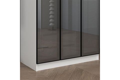 ALİN 2 GİZLİ ÇEKMECELİ 3 REFLEKTE CAM KAPAKLI BEYAZ DOLAP