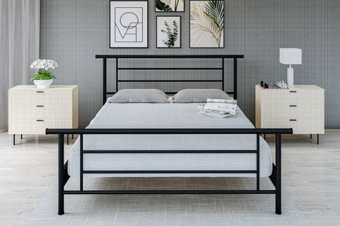 ZAMBAK METAL KARYOLA GM-412, ÇİFT KİŞİLİK, SİYAH, 150X200