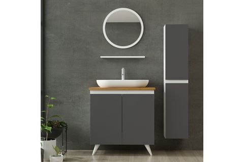 NİKA BANYO DOLABI AY2K110, BOY BEYAZ, 85 CM