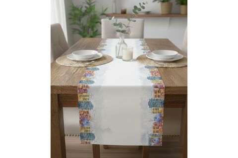 KIŞ ŞEHRİ PAMUKLU MASA RUNNER, 0086 50X150