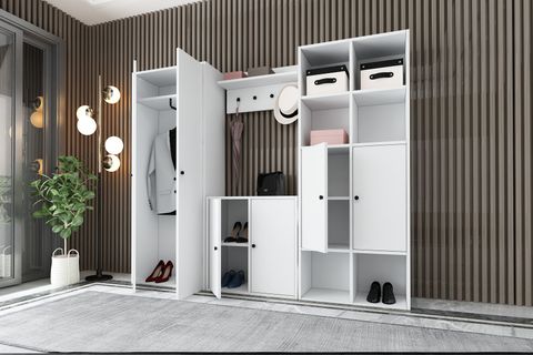 LEONARDO PORTMANTO VESTİYER 252, DOLAPLI, BEYAZ, 163 CM VST1032
