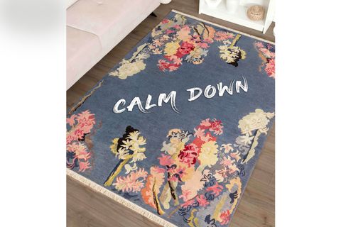 CALM DOWN BASKILI DOKUMA TABAN HALI, 160 YNG, 120X180 CM