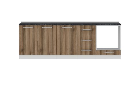 MİNAR 245 CM MUTFAK DOLABI BEYAZ DORE 245-D4-ALT MODÜL