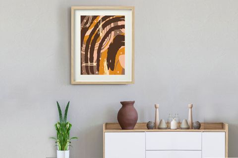 FLAT SOYUT BASKILI POSTER TABLO, BEJ ÇERÇEVE, 40X50