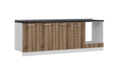 MİNAR 240 CM MUTFAK DOLABI BEYAZ DORE 240-D4-ALT MODÜL