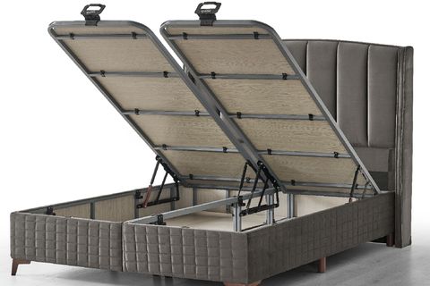 LİMA BAZA BAŞLIK YATAK SETİ, GRİ, 150X200