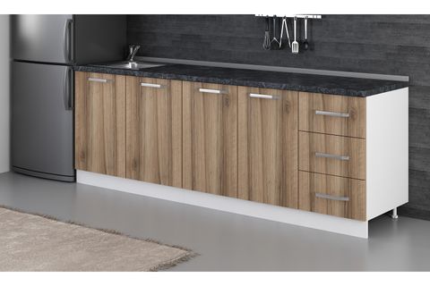 MİNAR 235 CM MUTFAK DOLABI BEYAZ DORE 235-D1-ALT MODÜL