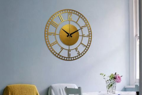 GOLD MİNUTE METAL DUVAR SAATİ, 70X70