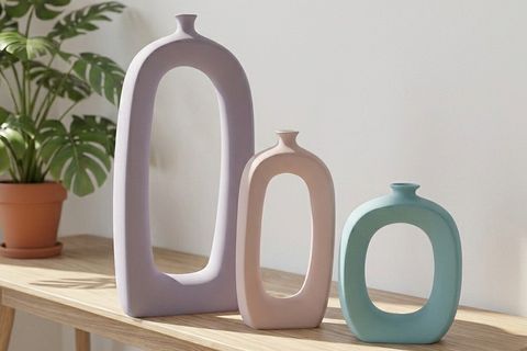 İSKANDİNAV DELİKLİ VAZO, ÜÇLÜ SET, SOFT RENKLER