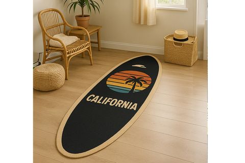 CALİFORNİA DREAMİNG SURF TAHTASI ŞEKLİNDE DOKUMA TABAN HALI, 291 YNG, 80X220  CM