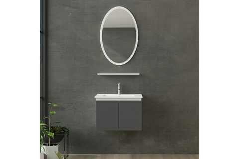 NİKA BANYO DOLABI 65CM AS2K 1EA1R ETJ BEYAZ ANTRASİT