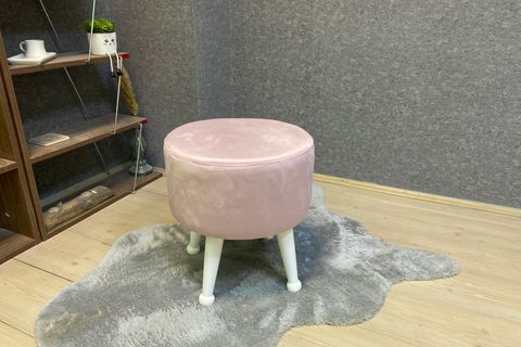 ASEDİA MİSKİN PUF, PEMBE, AHŞAP, LAKE AYAK