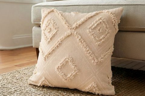 BOHEM DESENLİ PÜSKÜLLÜ PAMUK KIRLENT KILIFI, BEJ